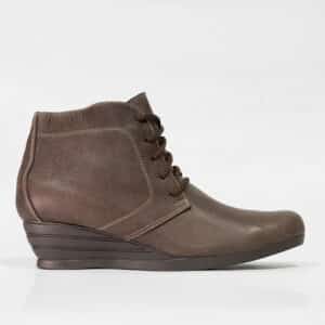 Botines en cuero para mujer café